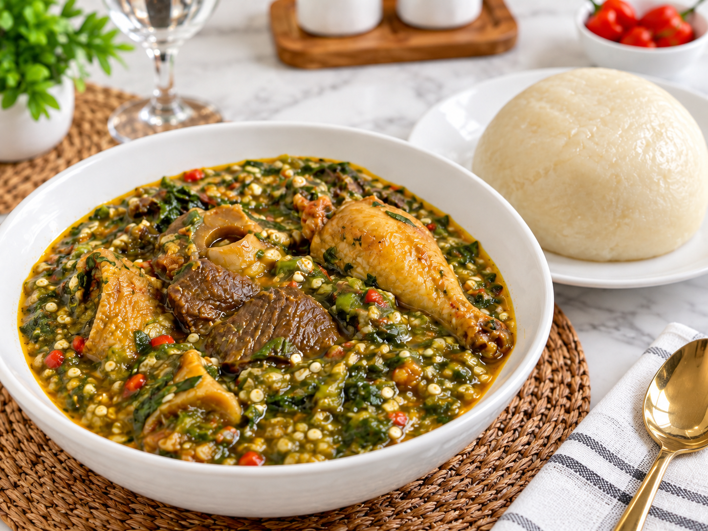 Okra Soup and Swallow