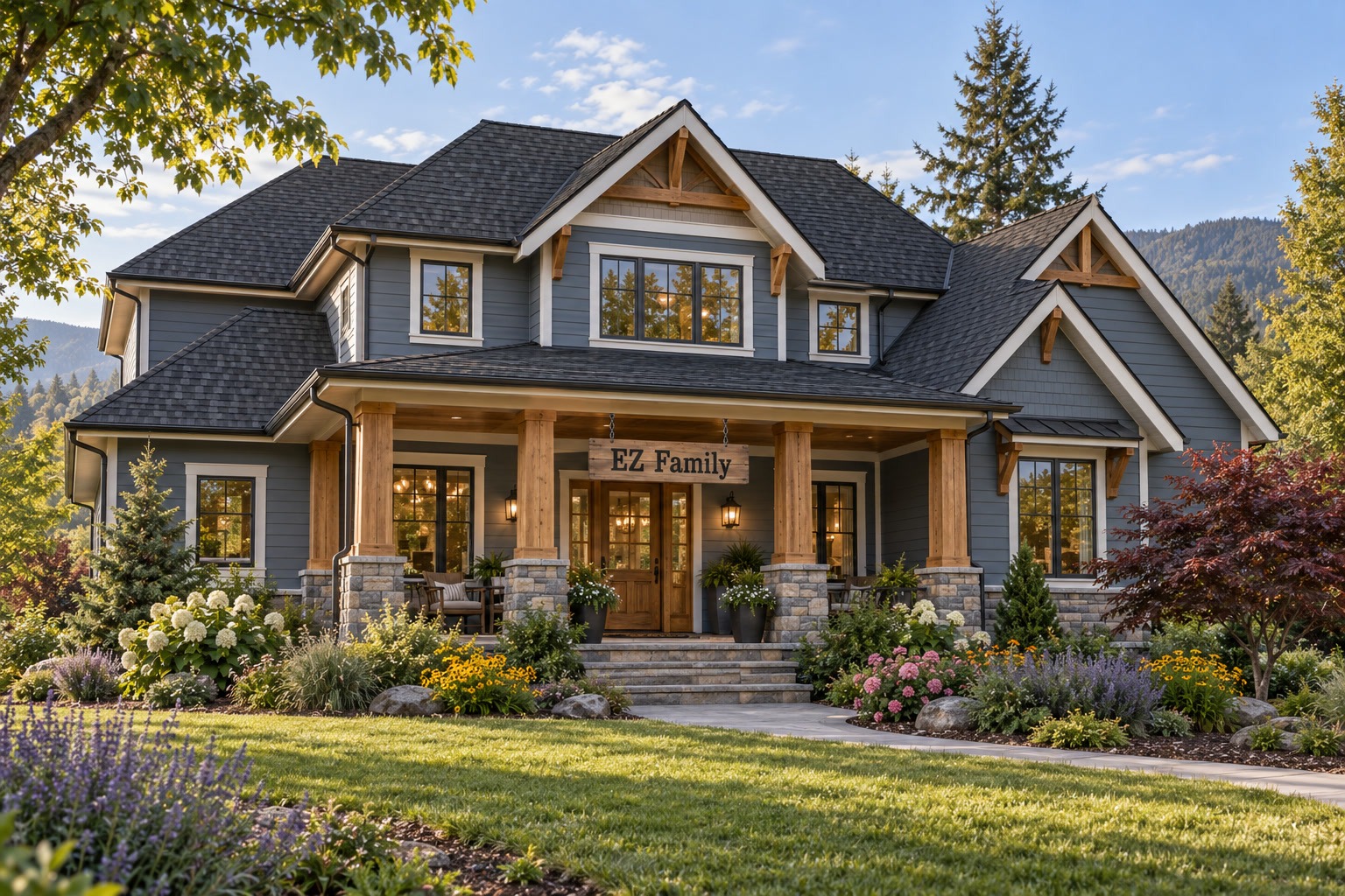 Southern Oregon home at dusk