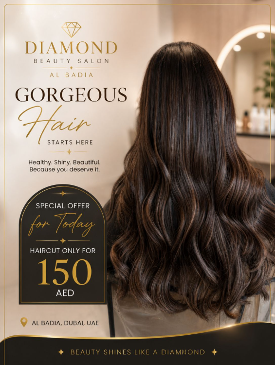 Haircut only 150 AED - Special offer at Diamond Beauty