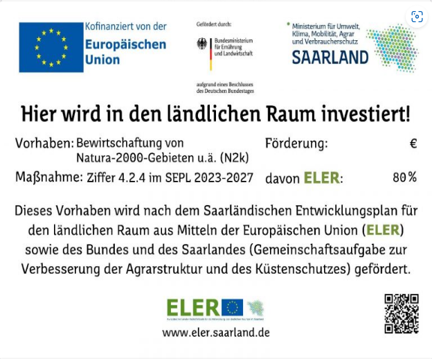 Kofinanziert von der Europäischen Union – ELER Förderung Saarland (N2k)