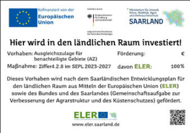Kofinanziert von der Europäischen Union – ELER Förderung Saarland (AZ)