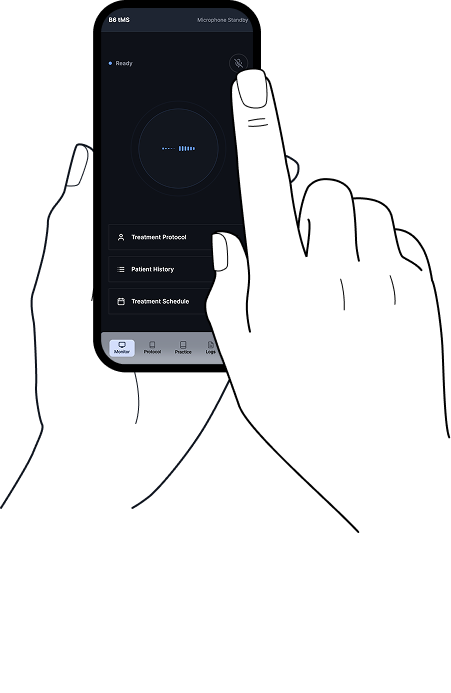 Hand interacting with VUI