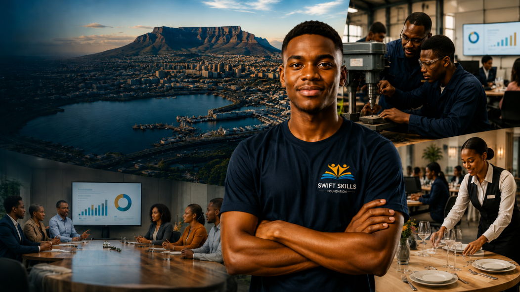 Swift Skills Foundation youth skills development in Cape Town, South Africa, supporting vocational training, workplace readiness, artisan development and employment pathways.