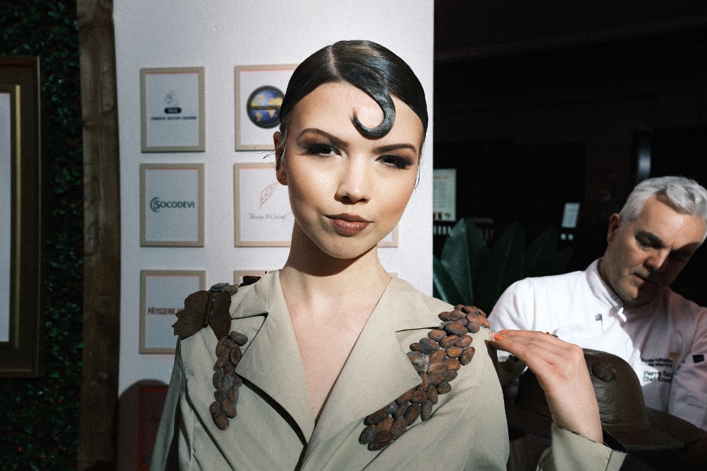 Model backstage at the Chocolate Fashion Show Toronto