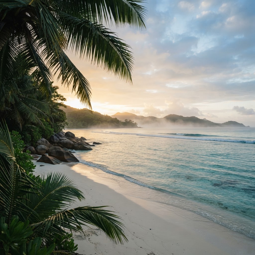Tropical coastline at first light