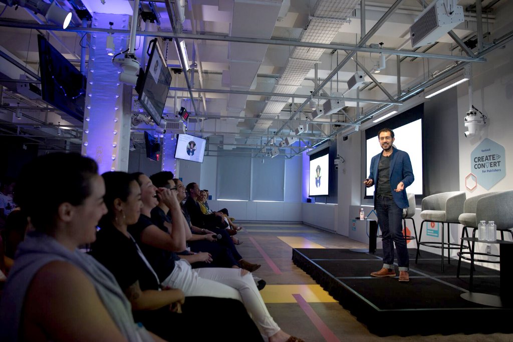 Sam speaking at Facebook Create & Convert
