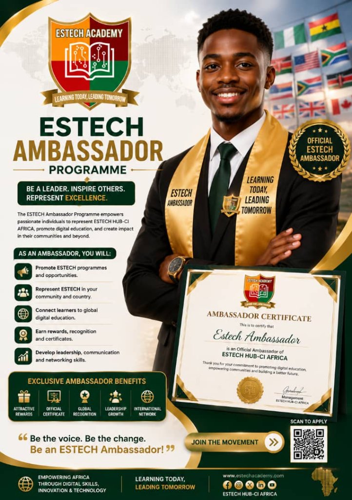 ESTECH ambassador with gold brooch