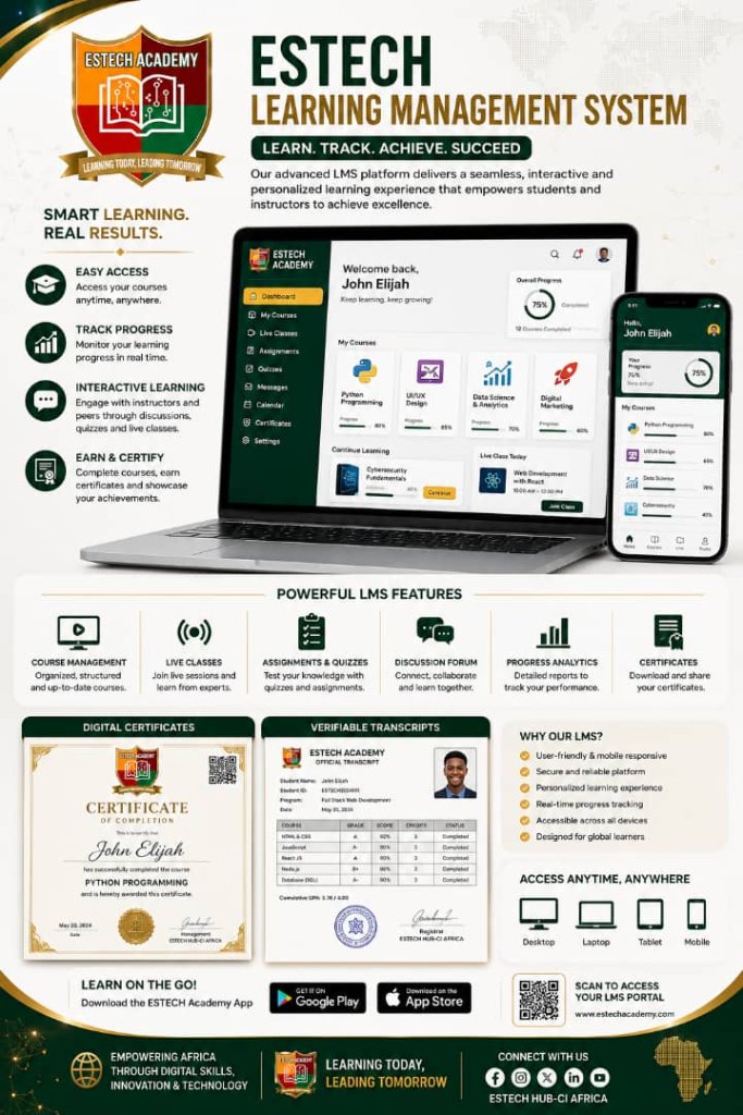 ESTECH LMS dashboard