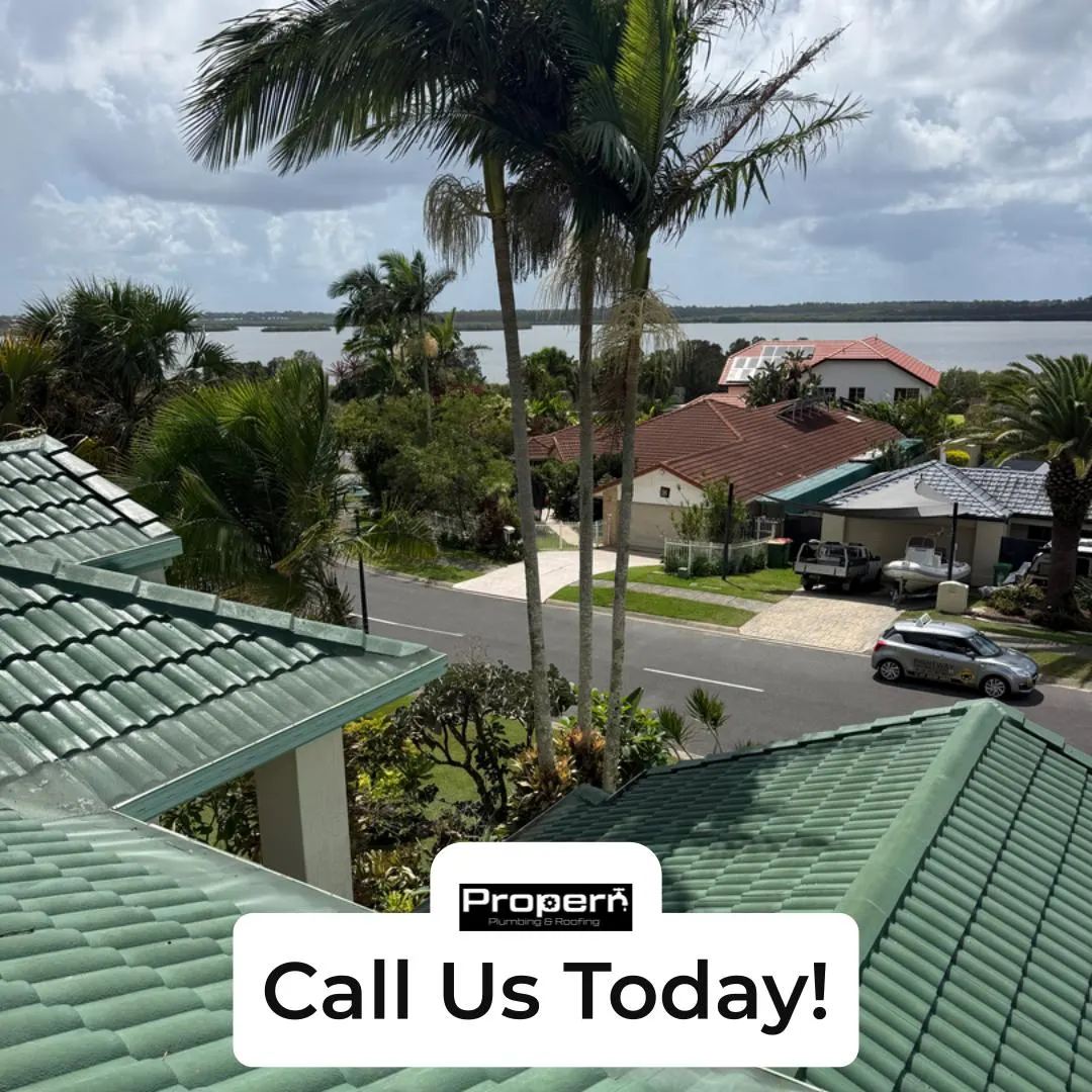 Restored green tile roof on a waterfront Gold Coast home