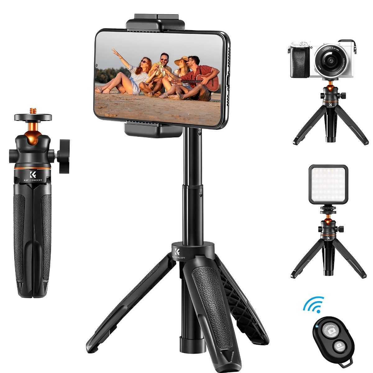 K&F KF09-128 MINI TRIPOD 34CM ORAN/GRAY