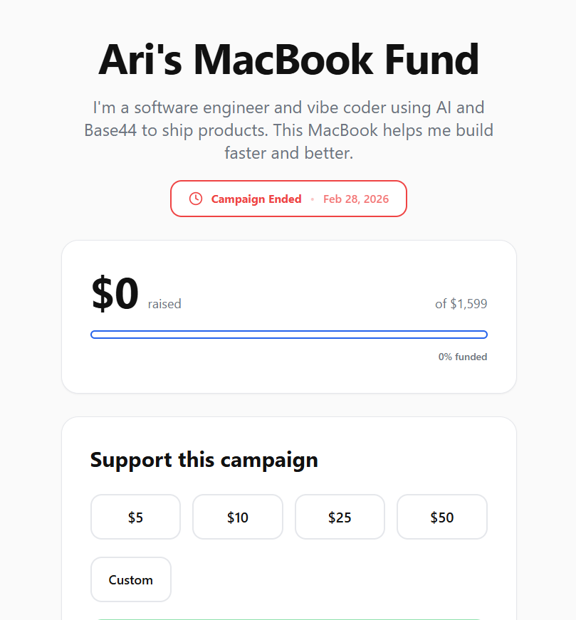 fund my build template preview