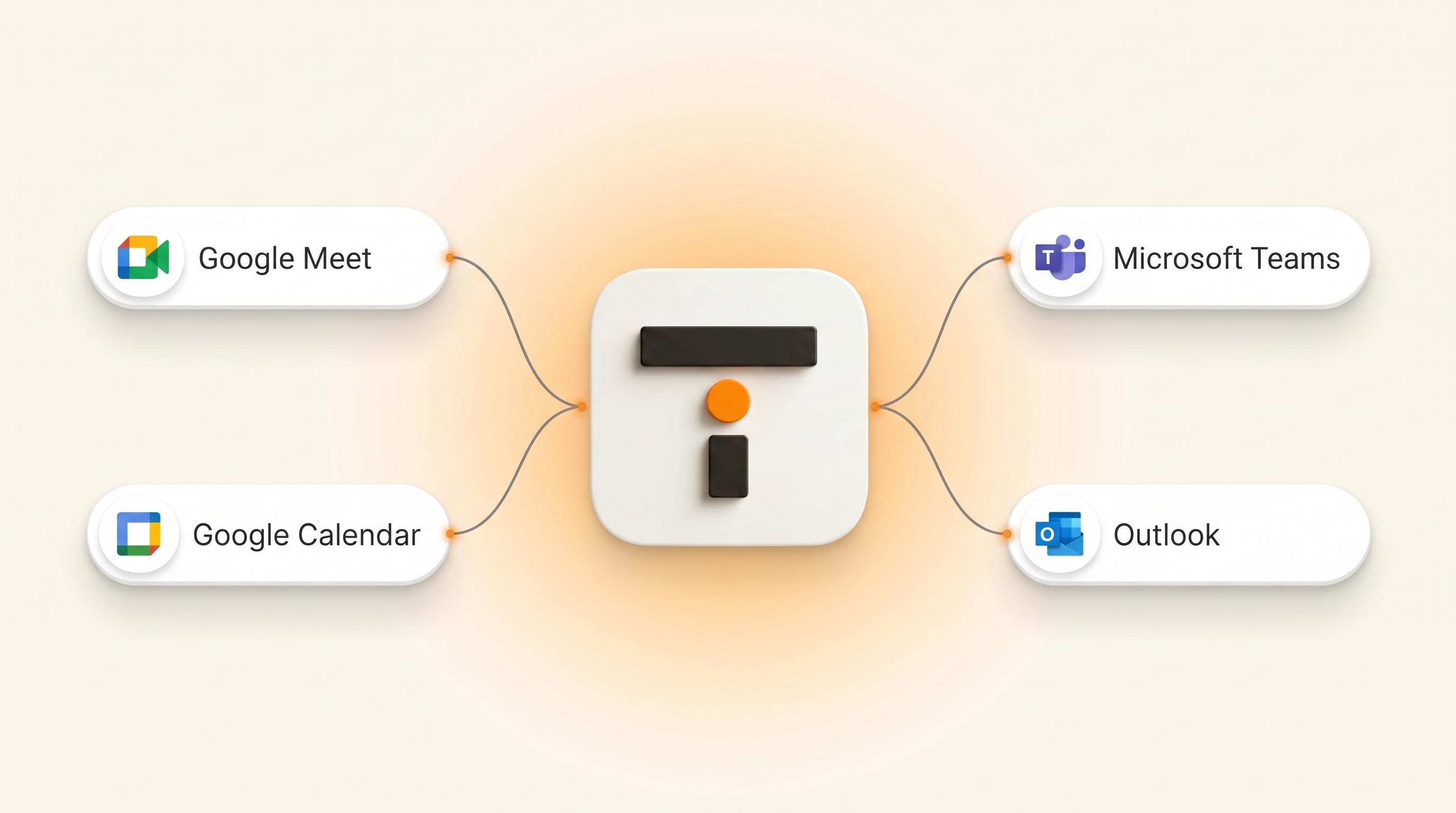 TAiO · Google Meet · Google Calendar · Microsoft Teams · Outlook