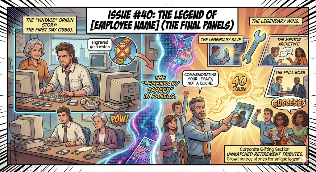 Retirement Gifts That Don't Suck: Commemorating a 40-Year Career in Panels