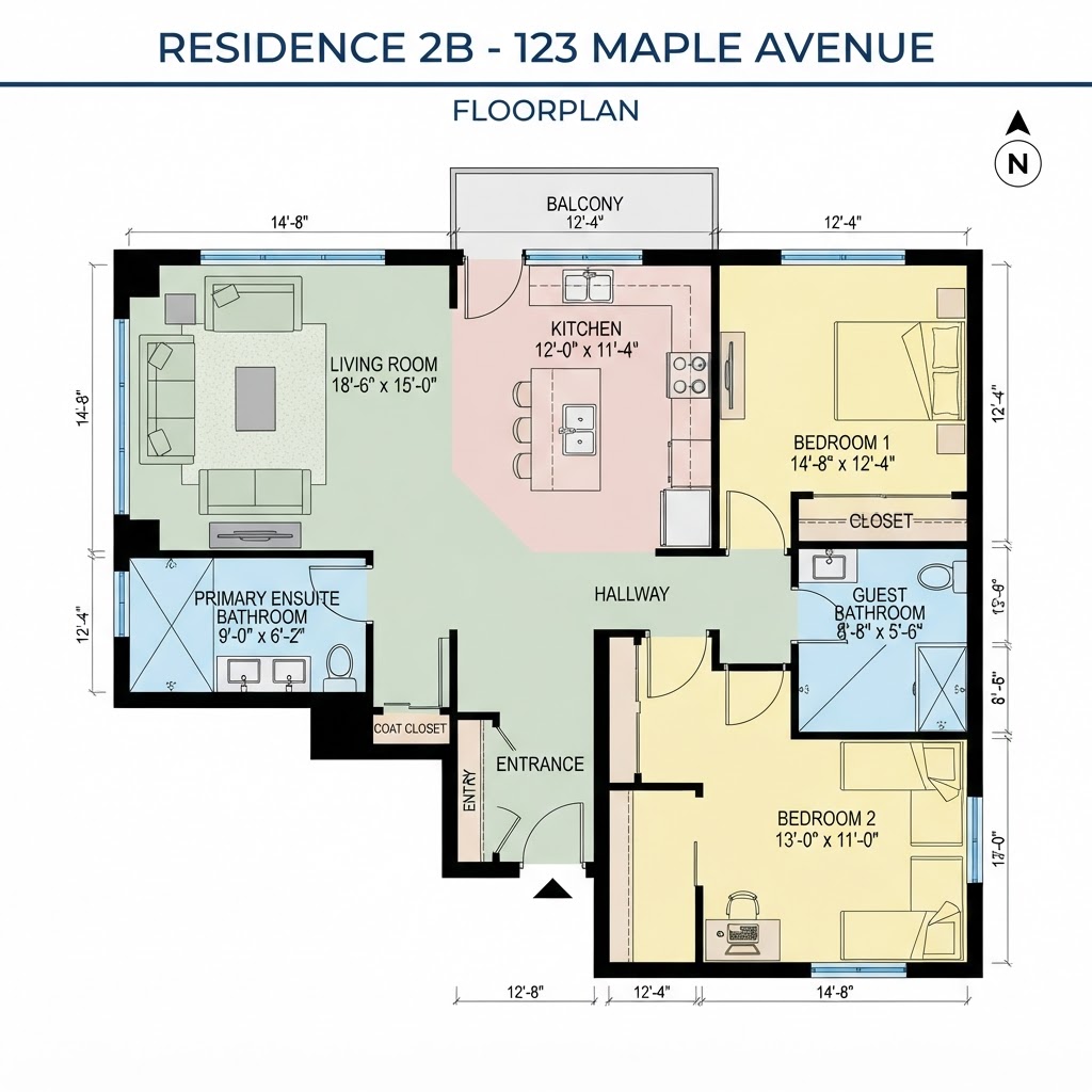2D Colour Floorplans