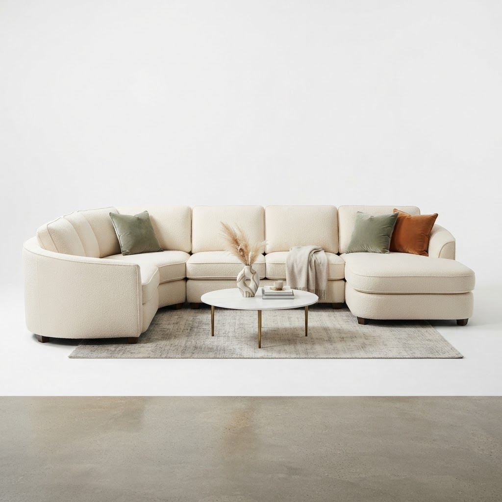 Modern Curved L Shape Luxury Sectional