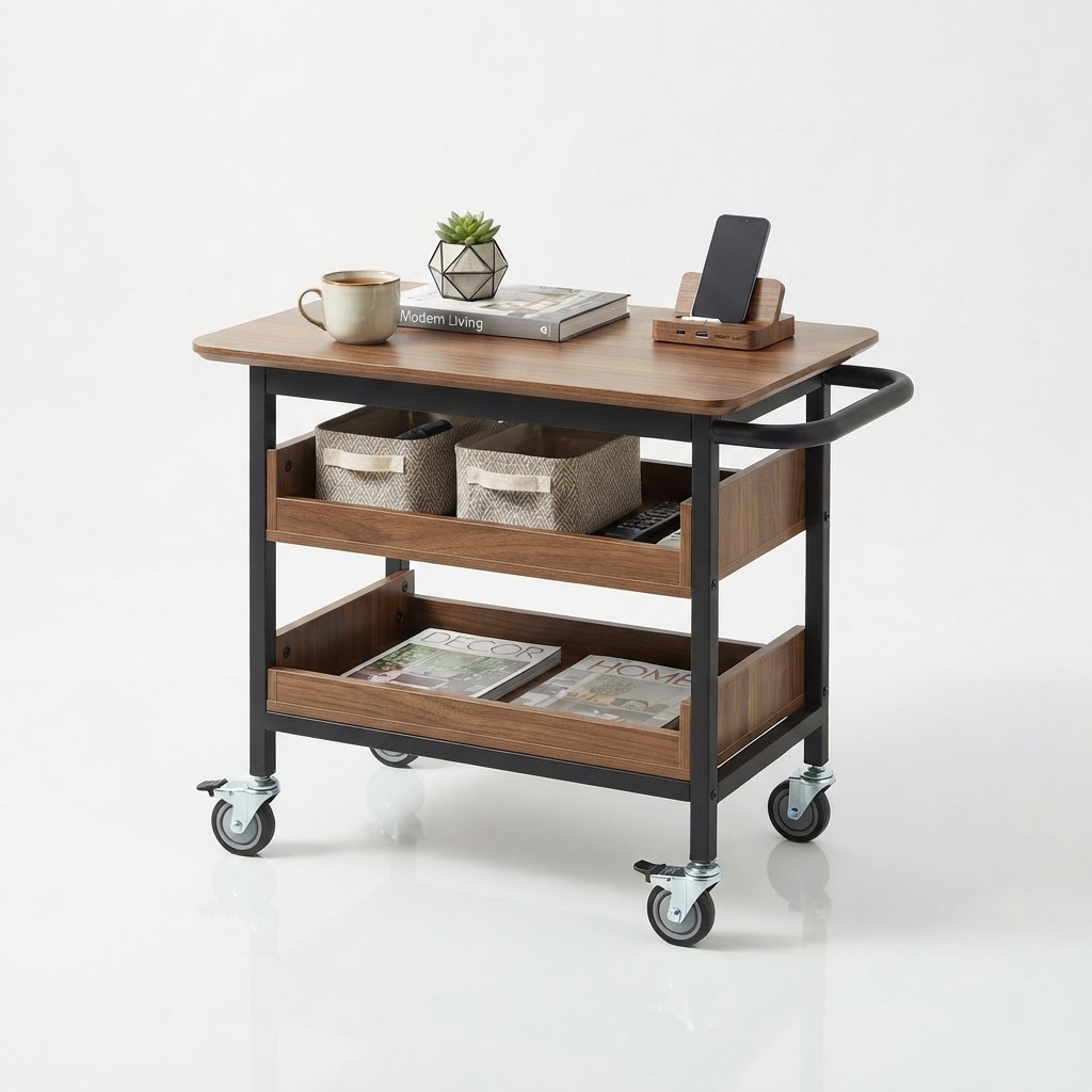 Smart Mobile Sofa Coffee Table Trolley