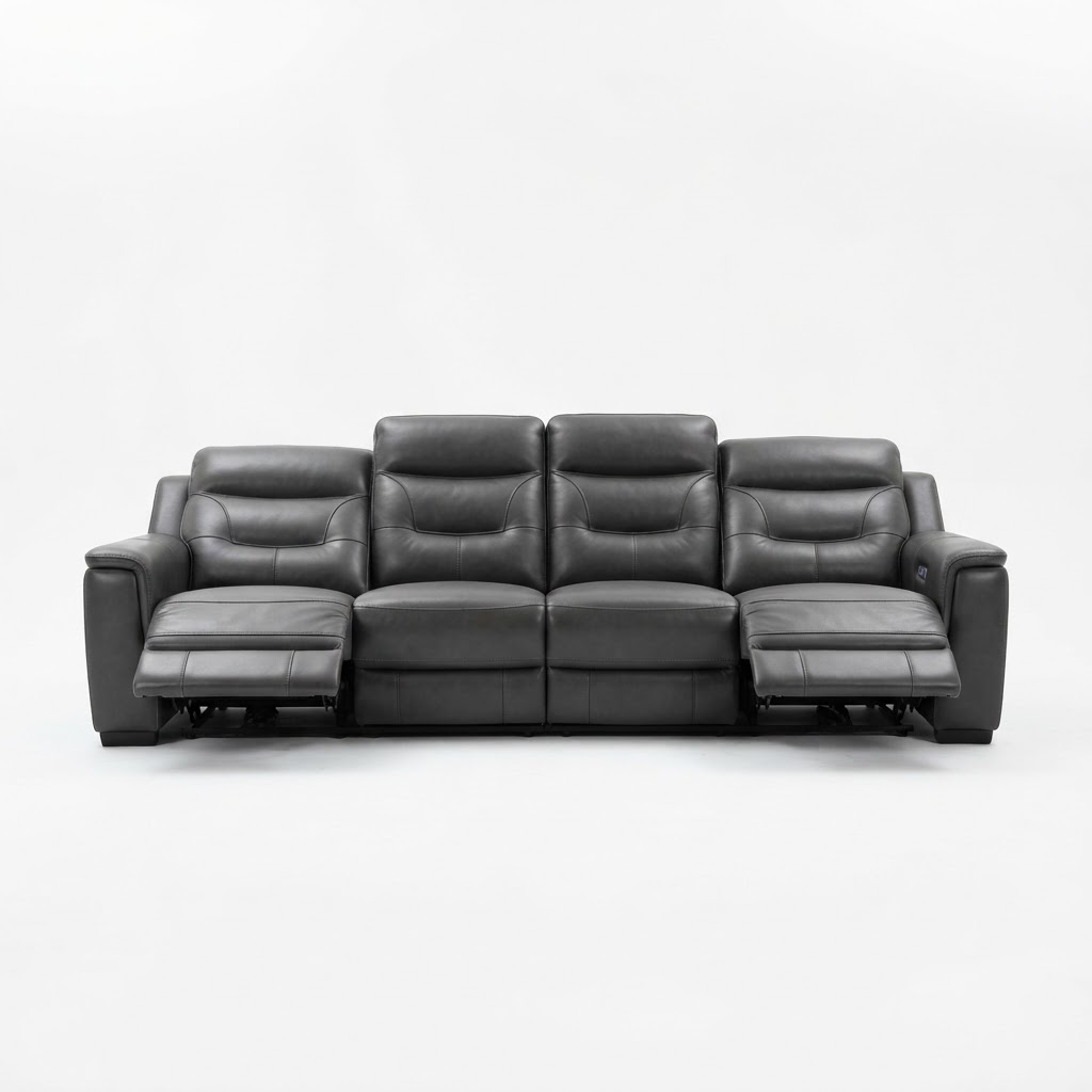 4 Seater Genuine Leather Power Recliner