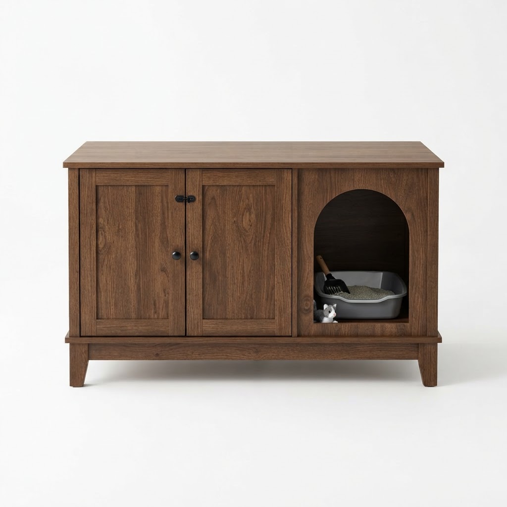 Cat Litter Box Enclosure Furniture Hidden
