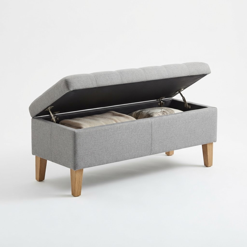 Modern Storage Ottoman Bench Home Stool