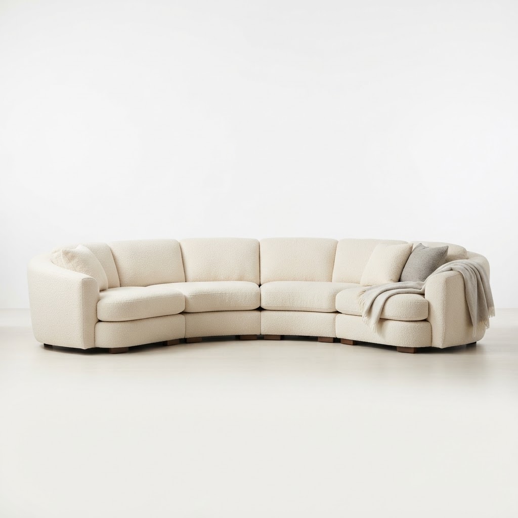 111 Inch Modern Curved Cloud Sofa
