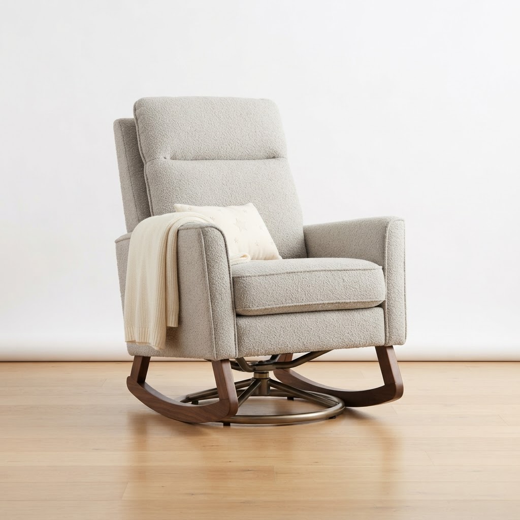 Manual Nursery Rocking Chair 360 Swivel