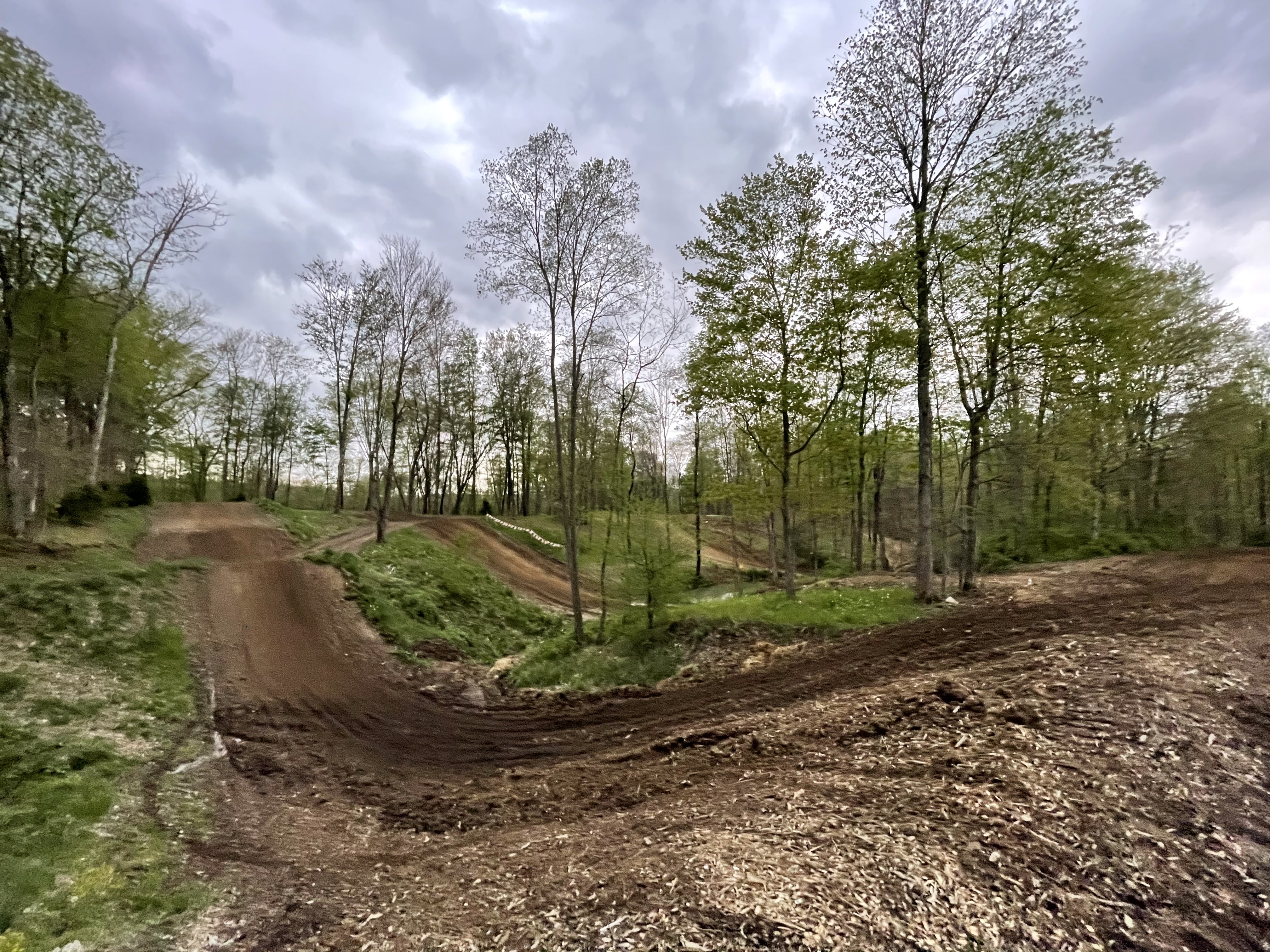Speed Farm national-caliber motocross track winding through wooded terrain in Wooster, Ohio