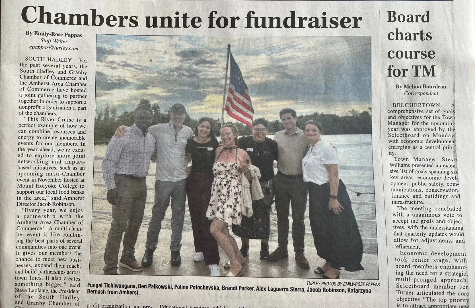 Belchertown Sentinel: Fungai and other chamber of commerce members aboard the Lady Bea on the Connecticut River during a combined chamber event