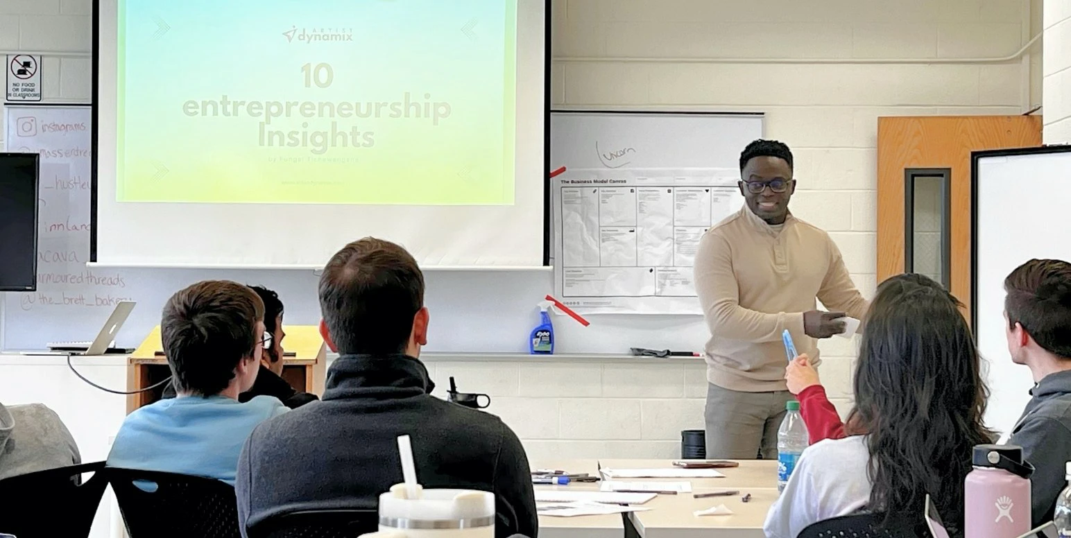 Fungai speaks at uLaunch, UMass Berthiaume Center for Entrepreneurship, April 2023