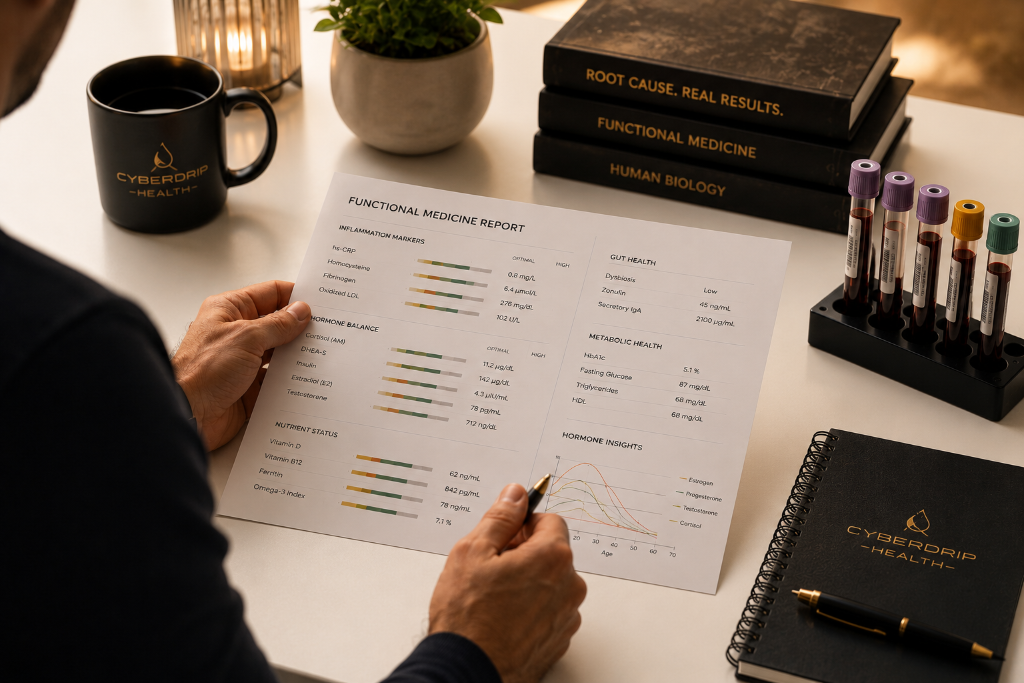 Functional Medicine Report with hormone insights and biomarker data