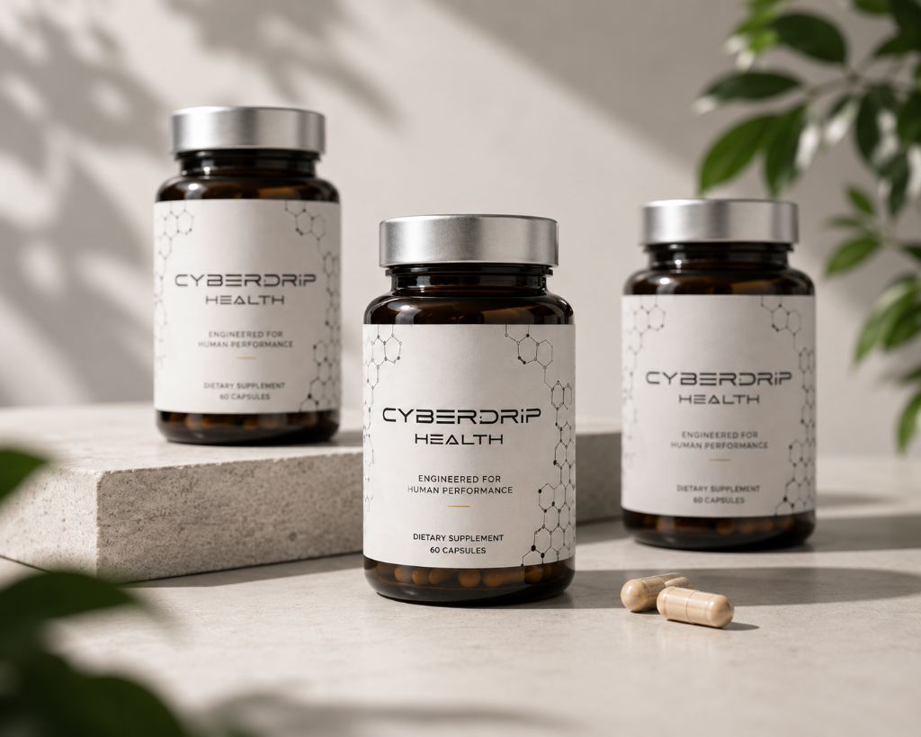 Cyberdrip Health professional-grade supplement bottles