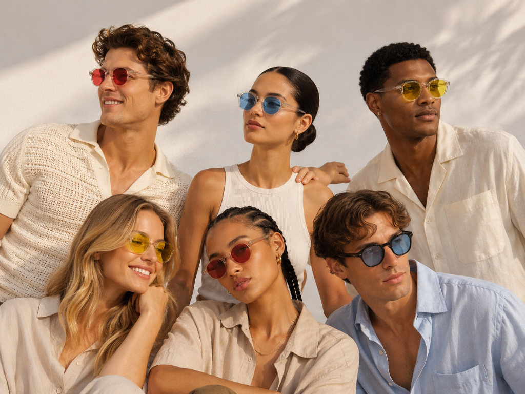 People wearing RA Optics tinted lenses for everyday circadian light