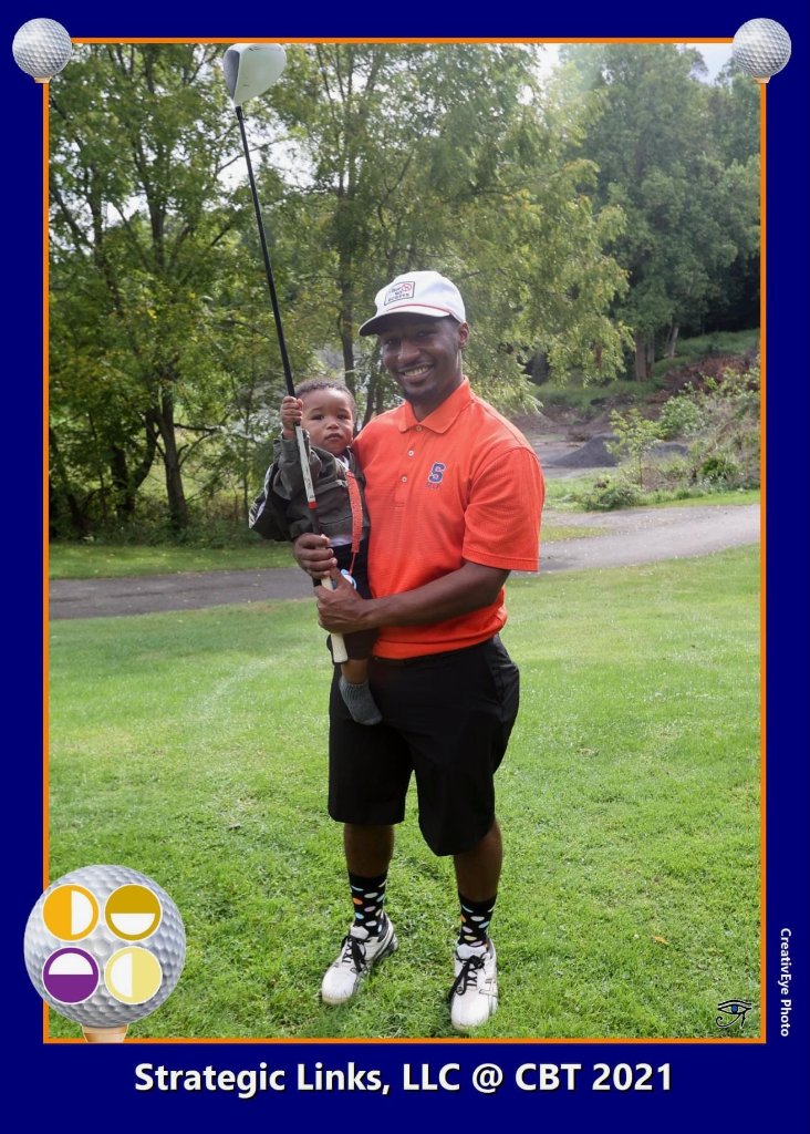 Father and child on the course