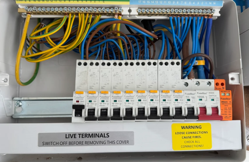 Consumer unit with circuit breakers and surge protection