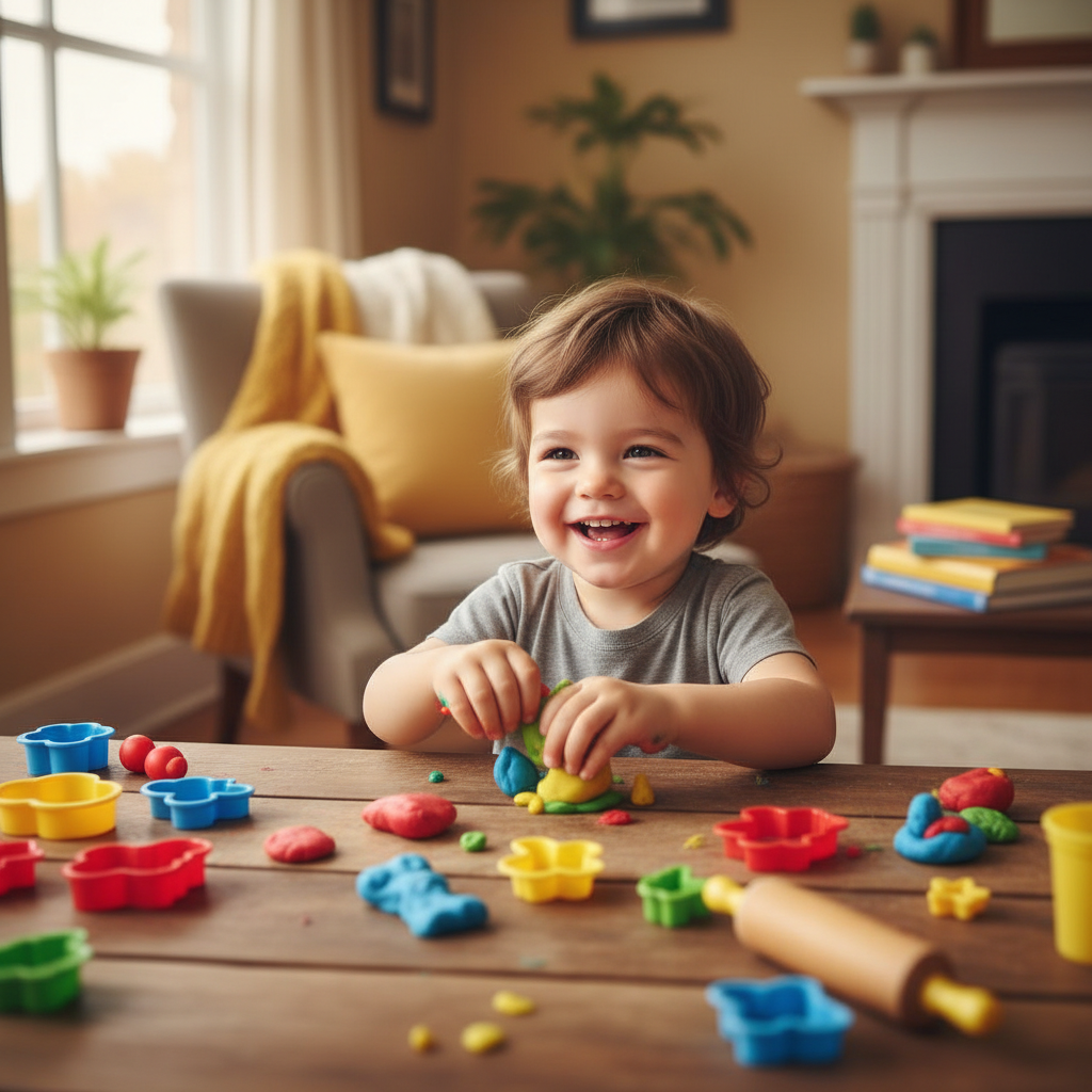Child doing a screen-free activity