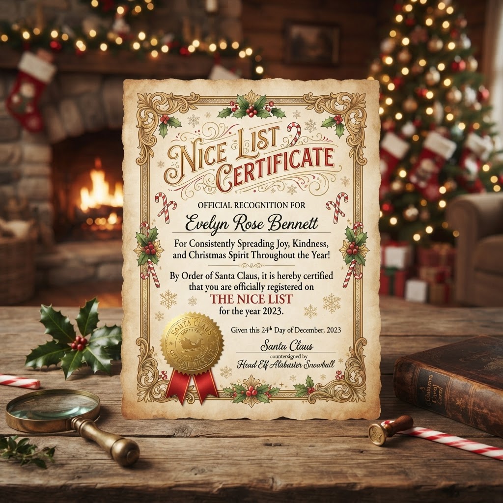 Nice List Certificate