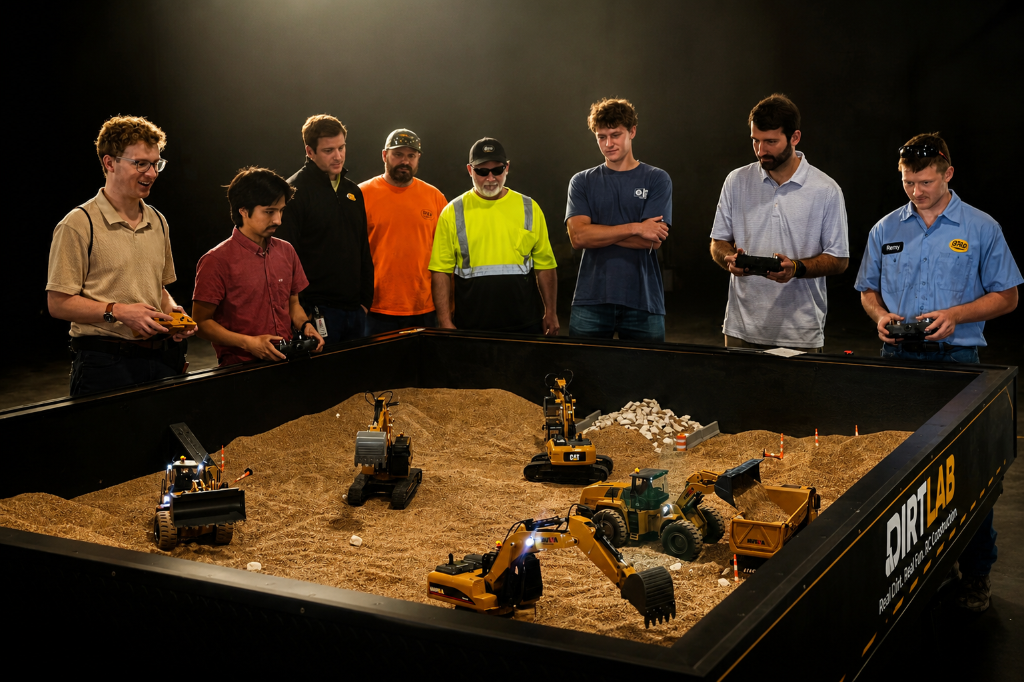 Group of operators enjoying the DirtLab RC construction experience