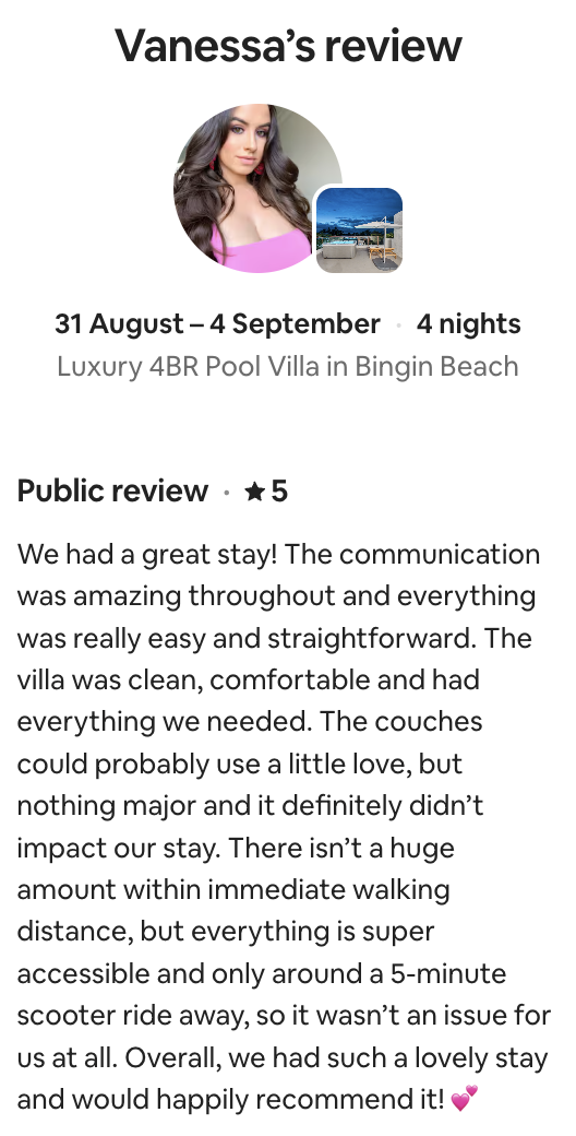 Vanessa's guest review