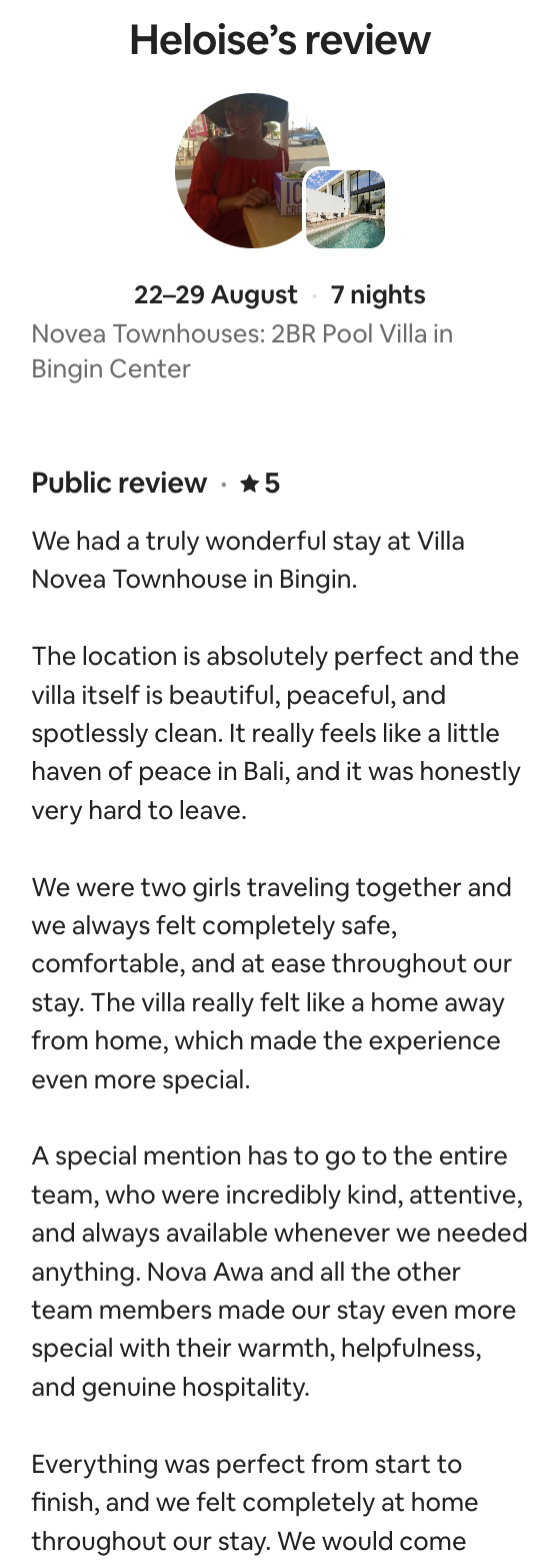 Heloise's guest review