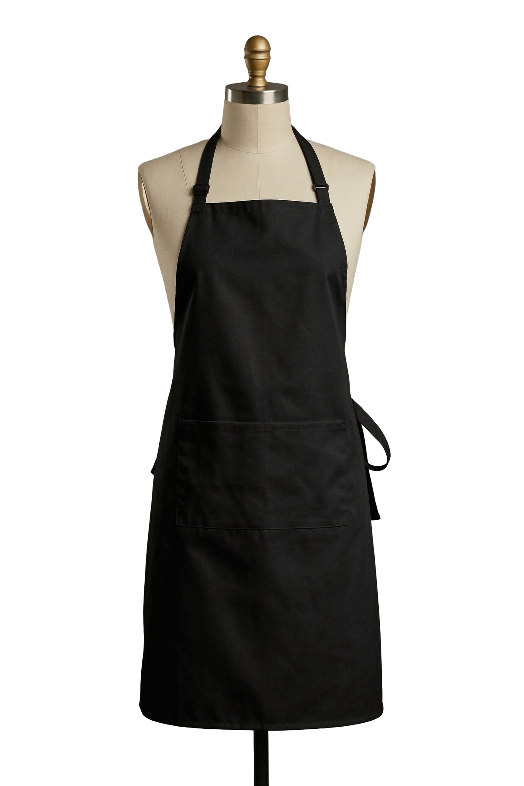 Black Apron With Pocket - Professional unisex lab coat