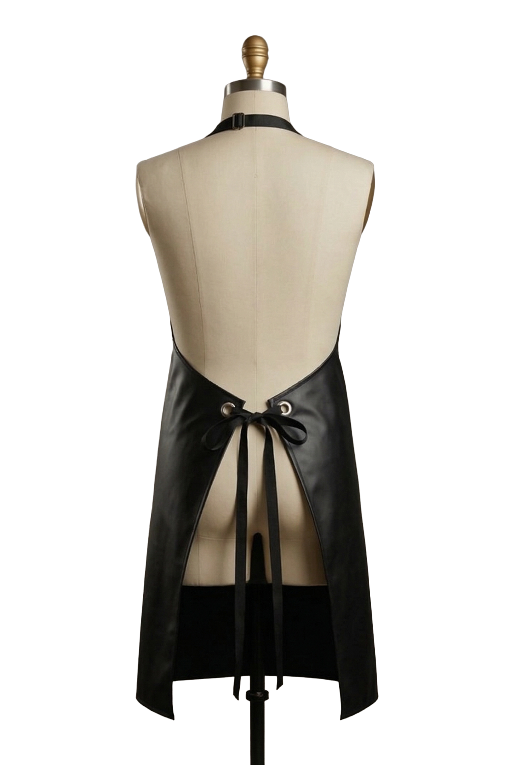 Black 490gsm Vinyl 60cm x 90cm Bib Apron - Professional unisex lab coat