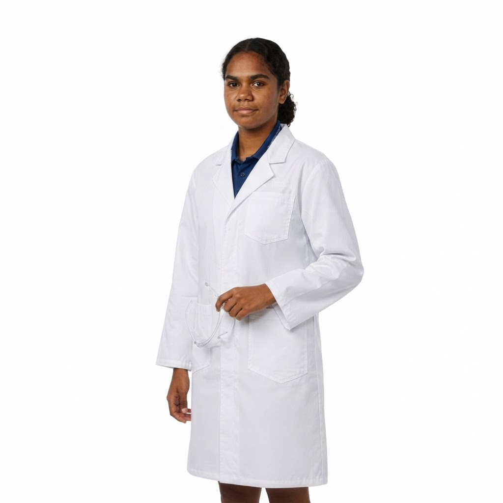 Traditional Cuff Lab Coat - White - White unisex coat