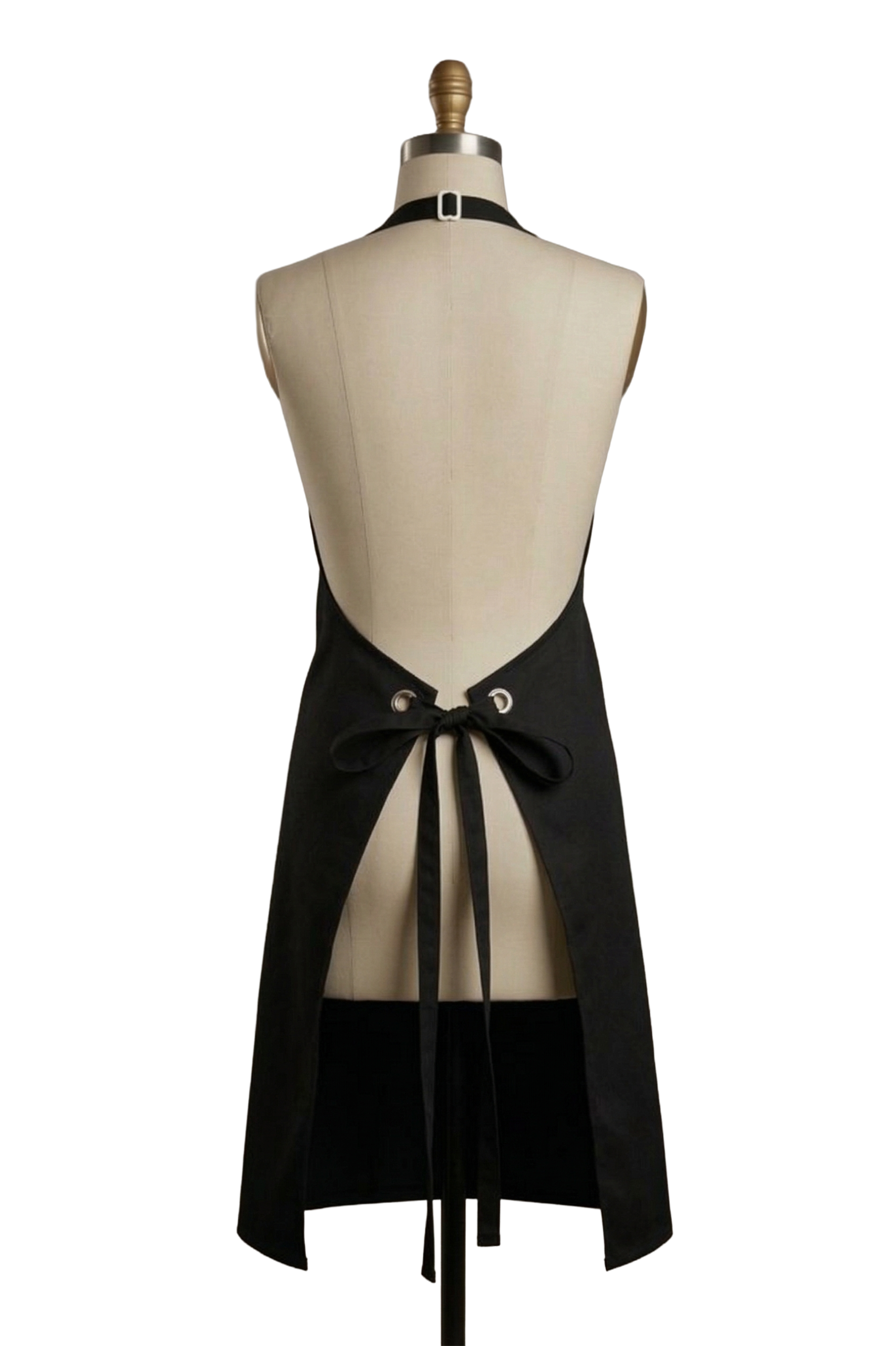 Black Apron With Pocket - Professional unisex lab coat