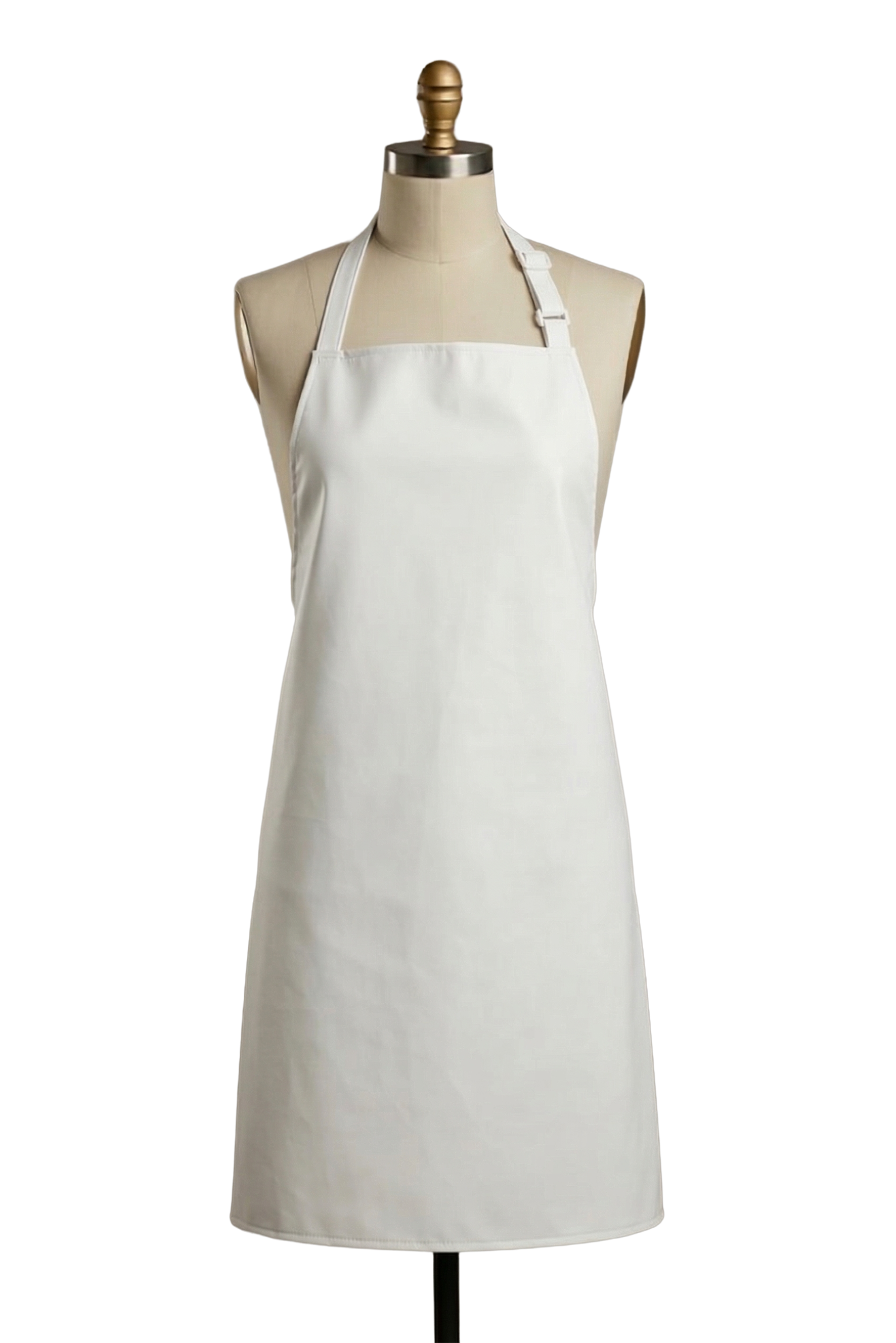 White 490gsm Vinyl 60cm x 90cm Bib Apron - Professional unisex lab coat