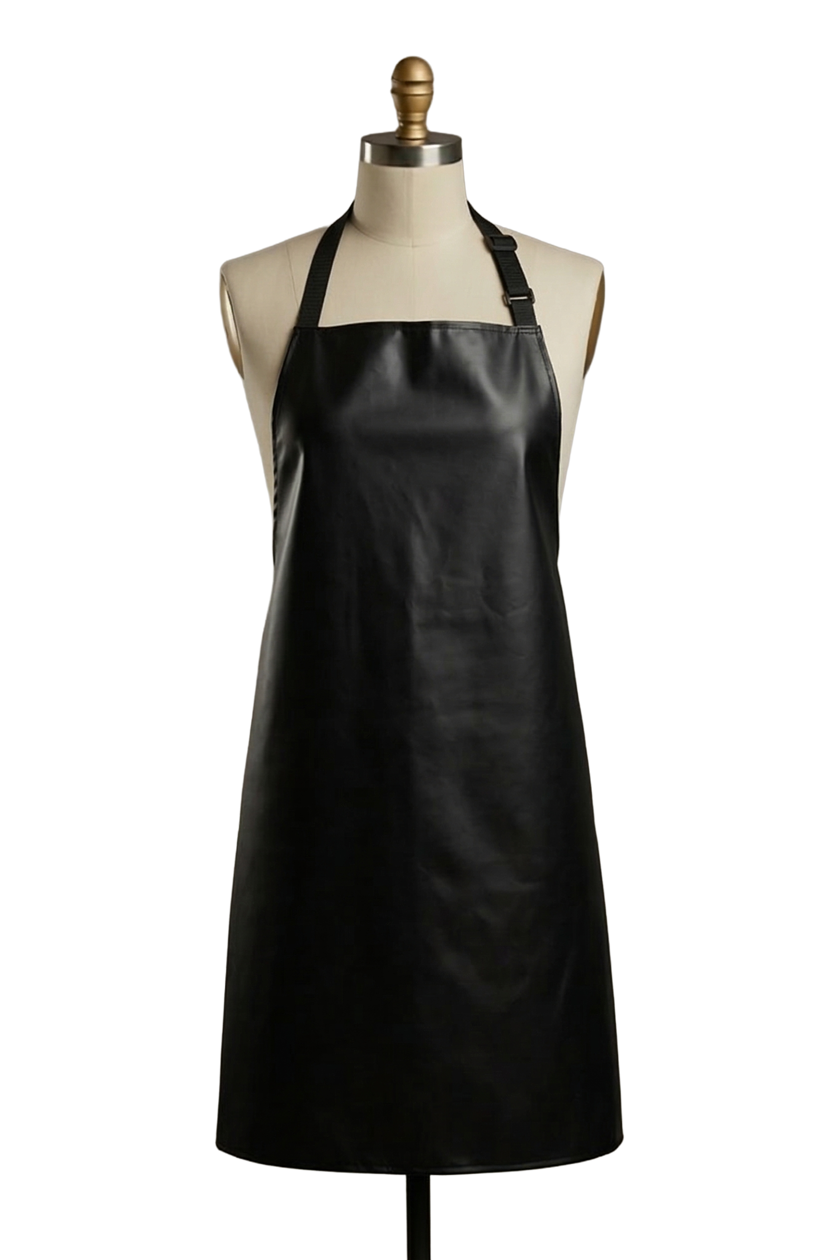 Black 490gsm Vinyl 60cm x 90cm Bib Apron - Professional unisex lab coat