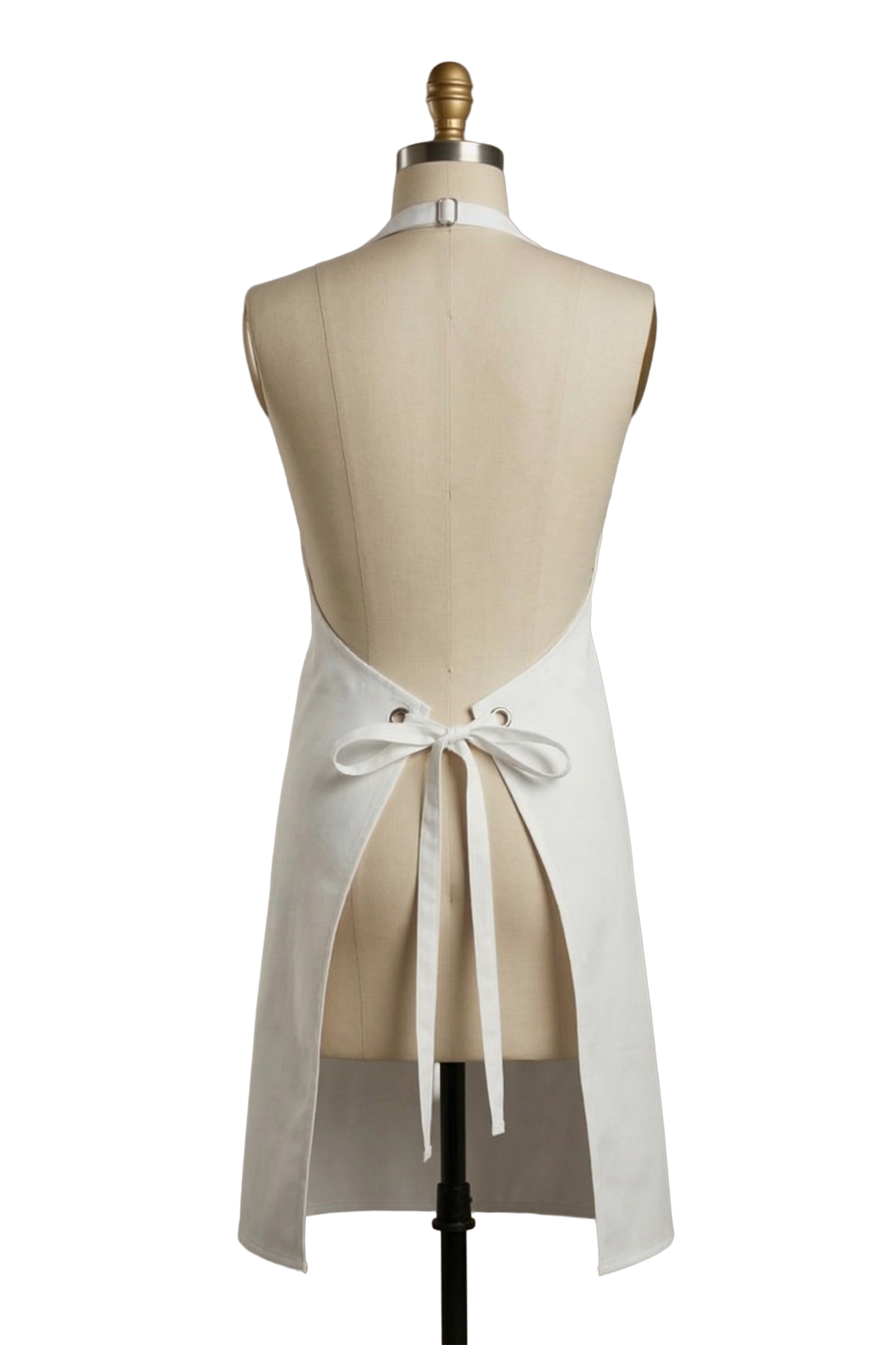 White 490gsm Vinyl 60cm x 90cm Bib Apron - Professional unisex lab coat