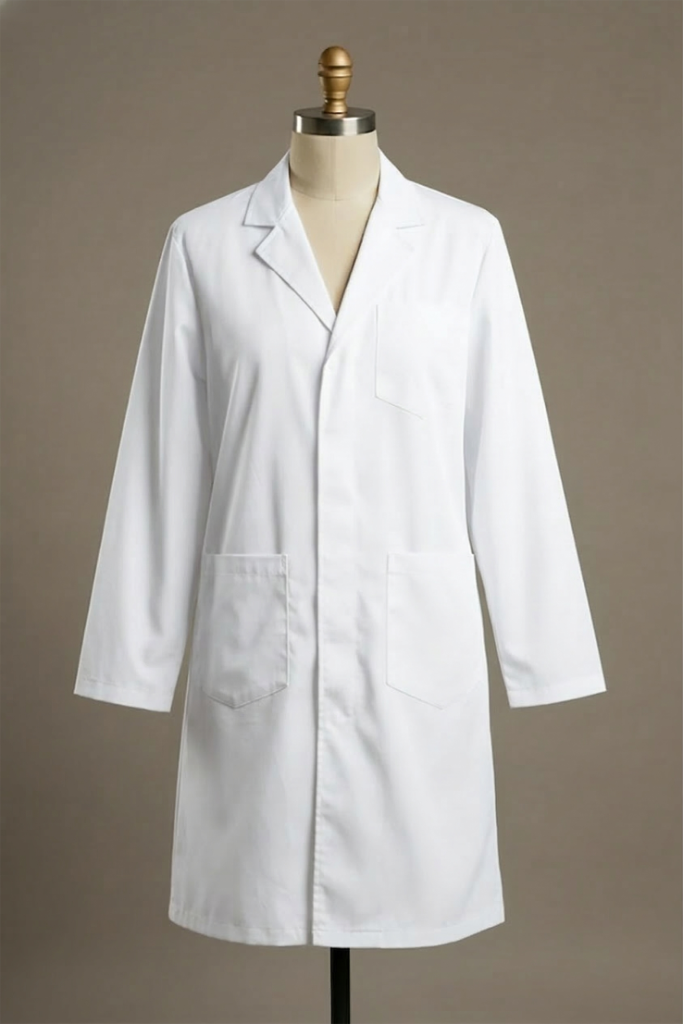 Traditional Cuff Lab Coat - White - Professional unisex lab coat
