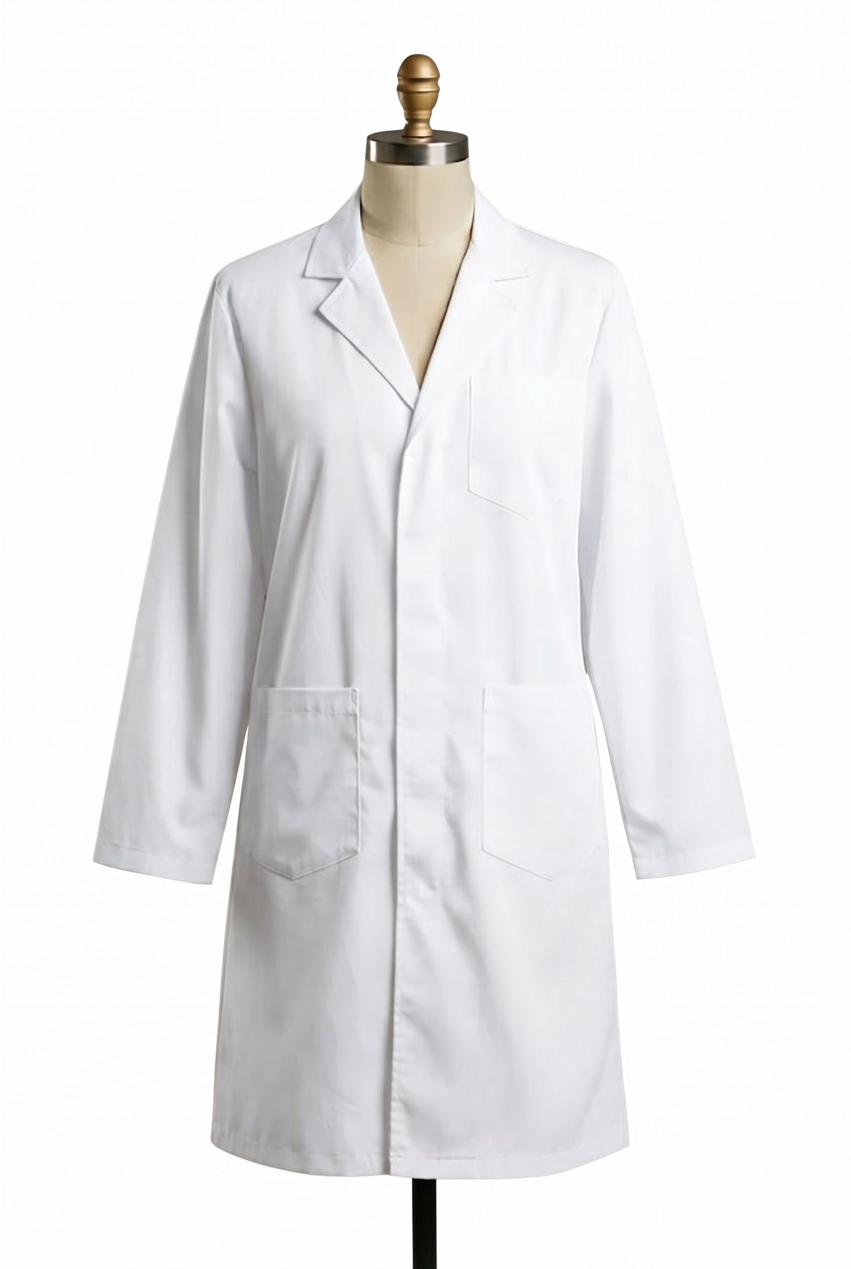 Traditional Cuff Lab Coat - White - Professional unisex lab coat