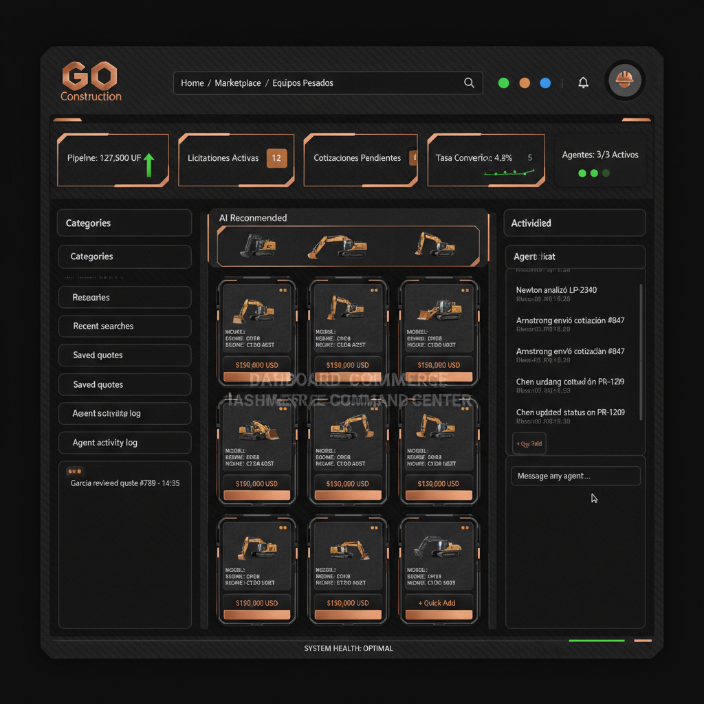 Centro de Comando — Dashboard + Comercio