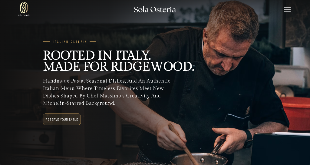 Sola Osteria — after redesign