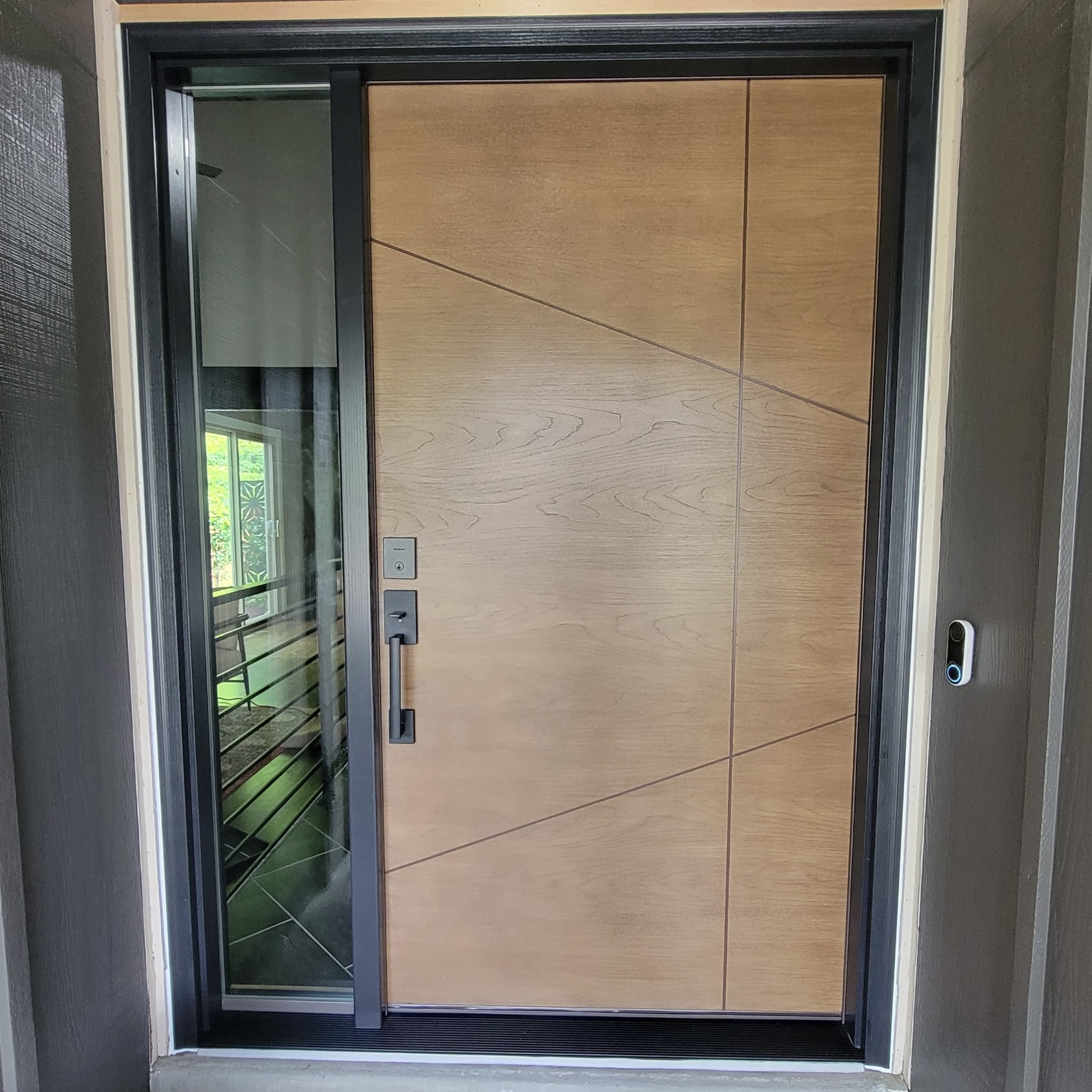 Modern Entry with Sidelite Transformation — after installation